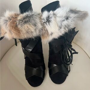 Isabel Marant Neta Fur Ankle Booties